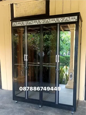 Lemari 4 Pintu Kaca Premium - Lemari Pakaian