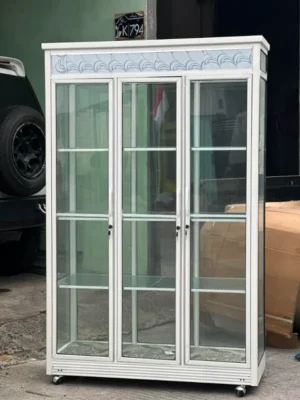Lemari Aluminium 3 Pintu Full Rak Premium