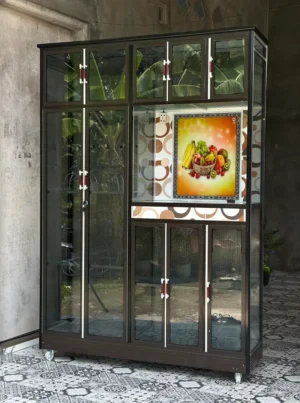 Rak Piring Pintu 10 Kaca Premium+Roda