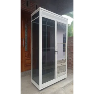 Lemari Pakaian Kaca 2 Pintu