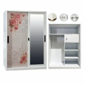 Lemari Besi 2 Pintu Sliding Cermin