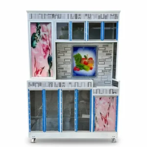 Rak Piring Aluminium 10 Pintu Kaca