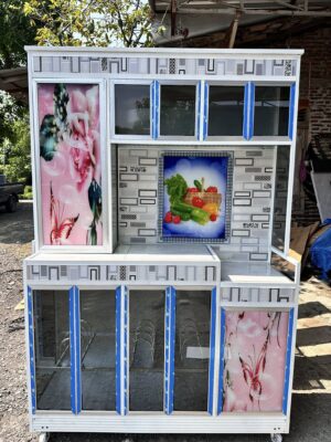 Rak Piring Aluminium 10 Pintu Kaca